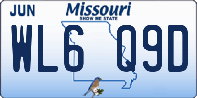 MO license plate WL6Q9D