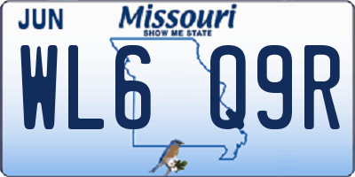 MO license plate WL6Q9R
