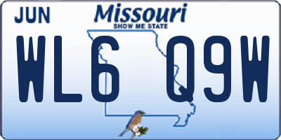 MO license plate WL6Q9W