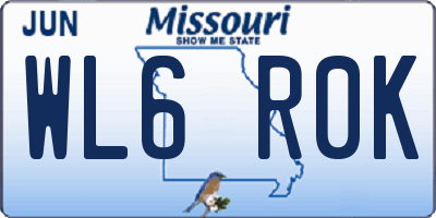MO license plate WL6R0K