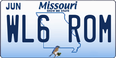 MO license plate WL6R0M