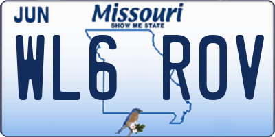 MO license plate WL6R0V