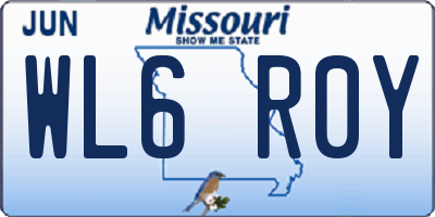MO license plate WL6R0Y