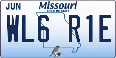 MO license plate WL6R1E