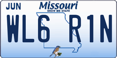 MO license plate WL6R1N