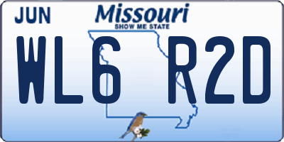 MO license plate WL6R2D