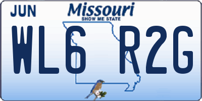 MO license plate WL6R2G