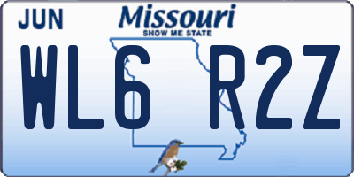 MO license plate WL6R2Z