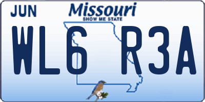 MO license plate WL6R3A