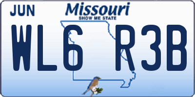 MO license plate WL6R3B