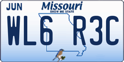 MO license plate WL6R3C