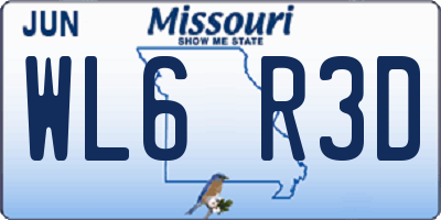 MO license plate WL6R3D