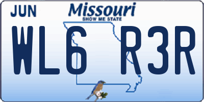 MO license plate WL6R3R