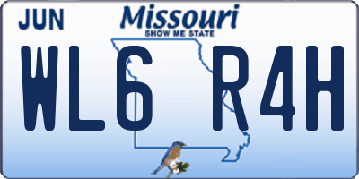 MO license plate WL6R4H