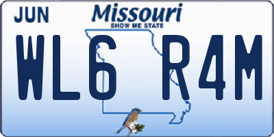 MO license plate WL6R4M