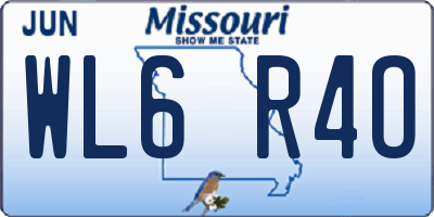 MO license plate WL6R4O