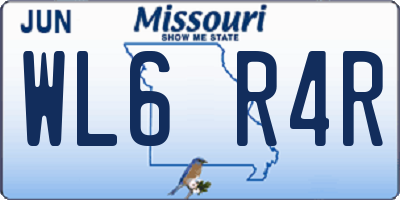 MO license plate WL6R4R