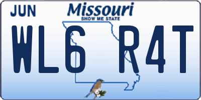 MO license plate WL6R4T