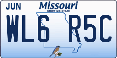MO license plate WL6R5C