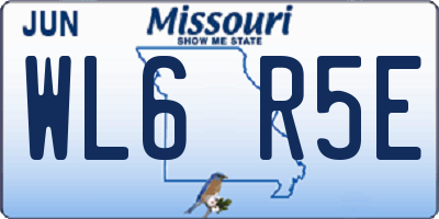 MO license plate WL6R5E