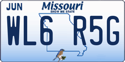 MO license plate WL6R5G