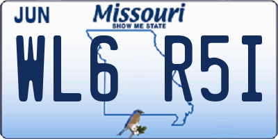 MO license plate WL6R5I