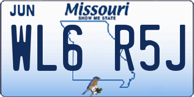 MO license plate WL6R5J