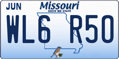 MO license plate WL6R5O