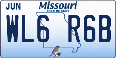 MO license plate WL6R6B