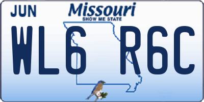 MO license plate WL6R6C