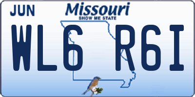 MO license plate WL6R6I