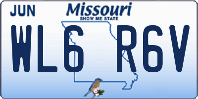 MO license plate WL6R6V