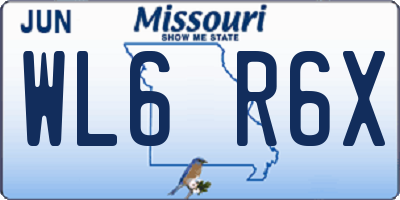 MO license plate WL6R6X