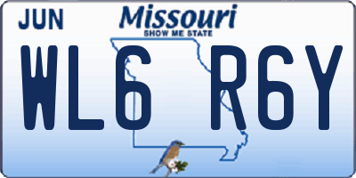MO license plate WL6R6Y