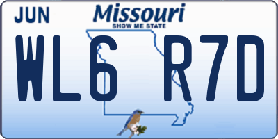 MO license plate WL6R7D