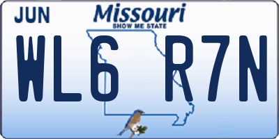 MO license plate WL6R7N