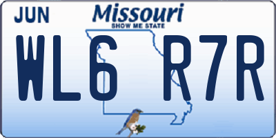 MO license plate WL6R7R