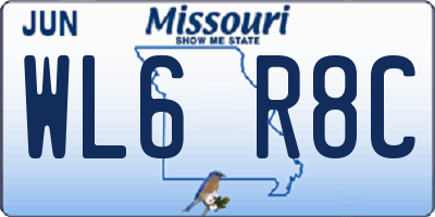 MO license plate WL6R8C