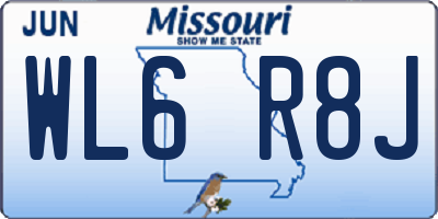 MO license plate WL6R8J