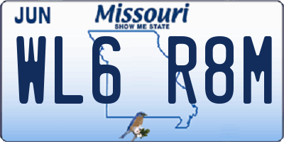 MO license plate WL6R8M