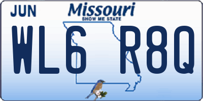 MO license plate WL6R8Q