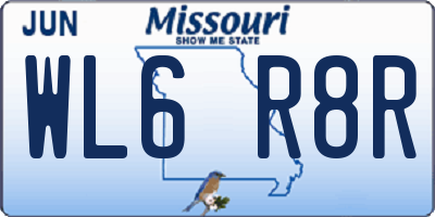 MO license plate WL6R8R
