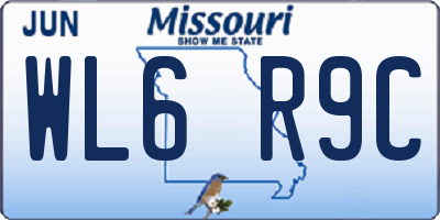 MO license plate WL6R9C