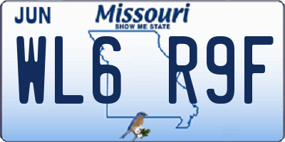 MO license plate WL6R9F