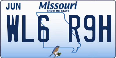 MO license plate WL6R9H