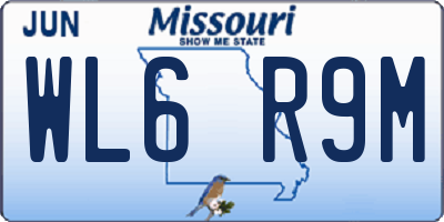 MO license plate WL6R9M