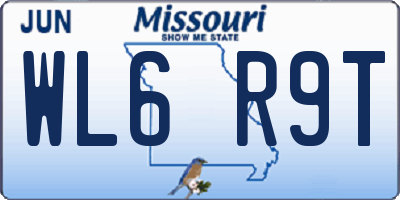MO license plate WL6R9T