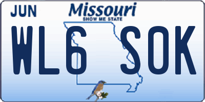 MO license plate WL6S0K