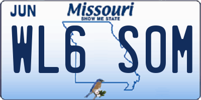 MO license plate WL6S0M
