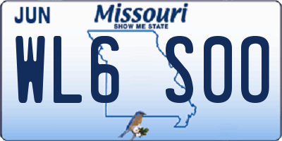 MO license plate WL6S0O